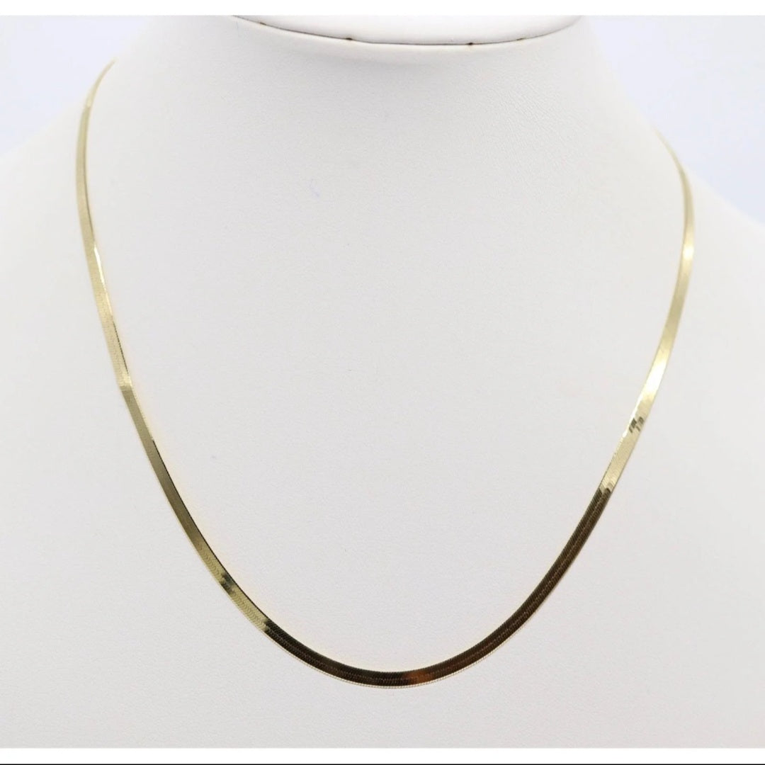 14k gold plated snake necklace-16 inches